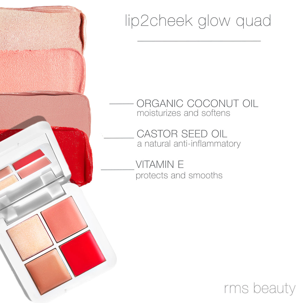 RMS Beauty-Lip2Cheek Glow Quad Mini-Makeup-RMS_MQ2_L2C_GLOW_QUAD_816248023059_INGREDIENTS-The Detox Market | 