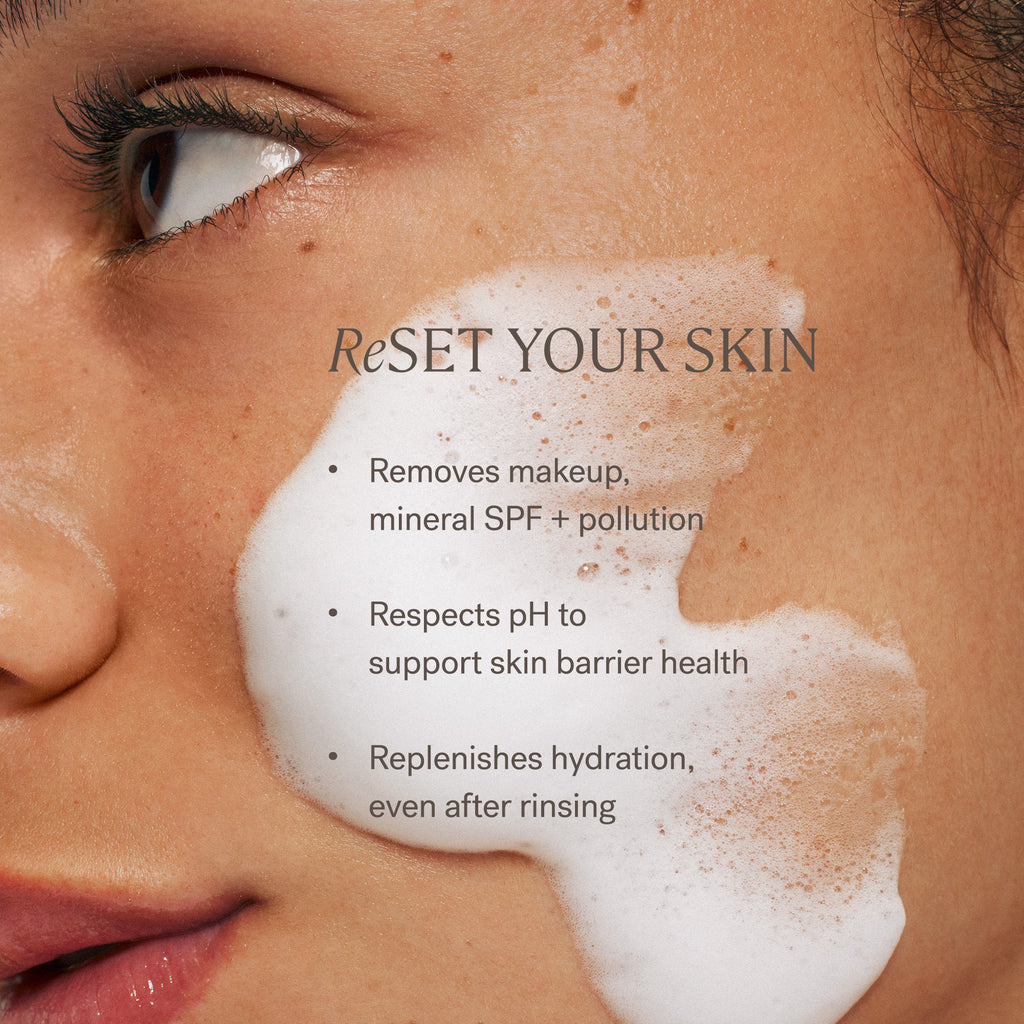 ILIA-The Cleanse Soft Foaming Cleanser + Makeup Remover-Skincare-ILIA_2023_Cleanser_Benefits1-2000x2000-The Detox Market | 