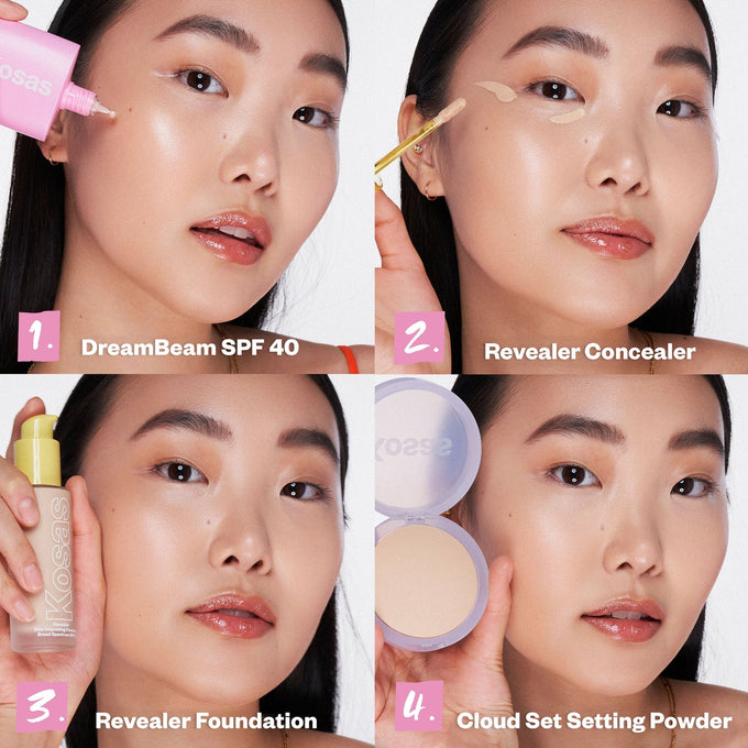 Kosas-DreamBeam Comfy Smooth Sunscreen Broad Spectrum SPF 40-Makeup-Kosas_DreamBeam23_07_HowToWear_2000x20000-The Detox Market | 