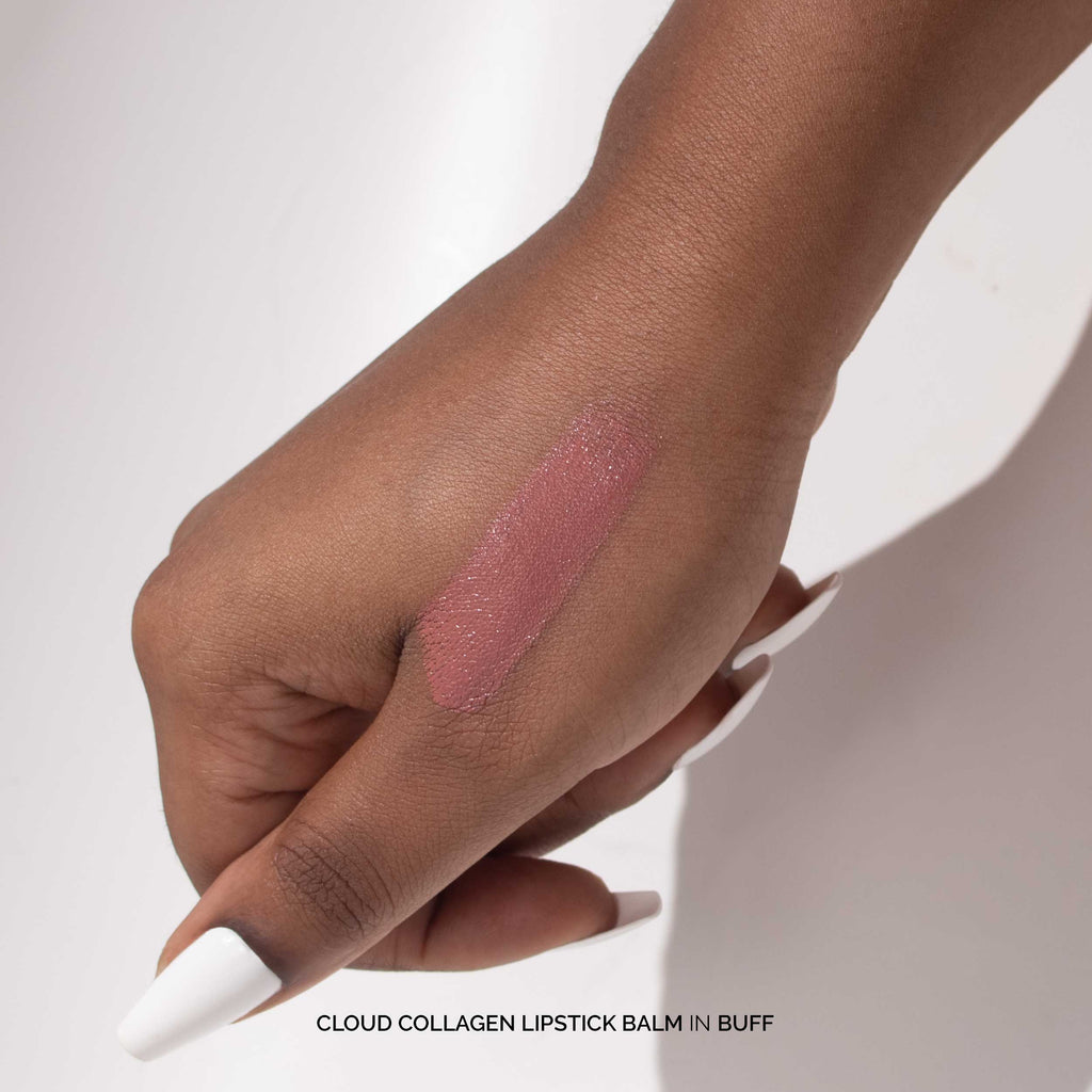 Fitglow Beauty-Cloud Collagen Lipstick + Cheek Matte Balm-Makeup-CloudCollagenLipstickBalm_buff_handswatch_02_B2B-The Detox Market | 