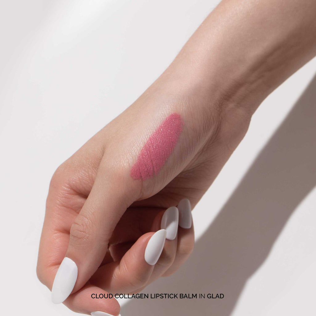 Fitglow Beauty-Cloud Collagen Lipstick + Cheek Matte Balm-Makeup-CloudCollagenLipstickBalm_glad_handswatch_B2B-The Detox Market | 