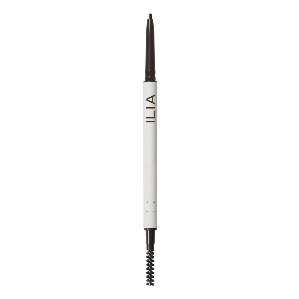 ILIA-In Full Micro-Tip Brow Pencil-Makeup-ILIA_2023_IN_FULL_BROW_PENCIL_OPEN_SOFT-BLACK-The Detox Market | Soft Black