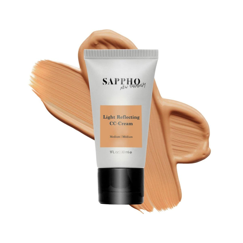 Sappho New Paradigm-C.C. Cream-Makeup-Organic_CC_Cream_Medium_With_Swatch_White_Background-The Detox Market | Medium