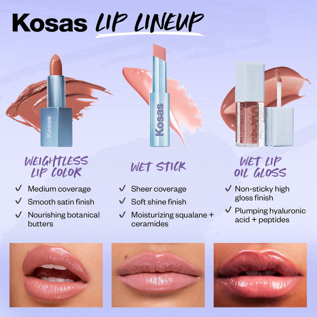 Kosas-Weightless Lip Color Nourishing Satin Lipstick-Makeup-PDP-ALL-lineup-The Detox Market | 
