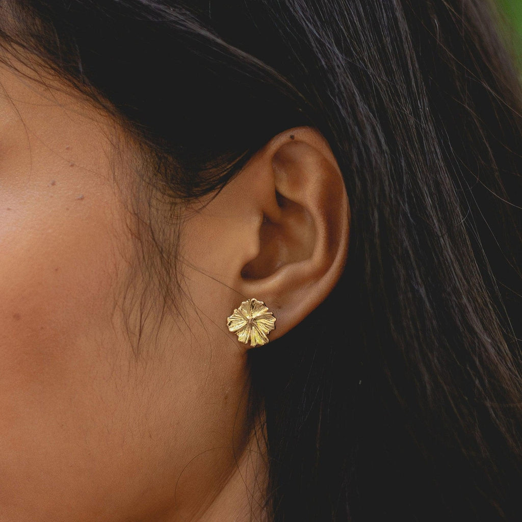 bluboho-Larger Wildflower Earring - 14k Yellow Gold-Single earring
