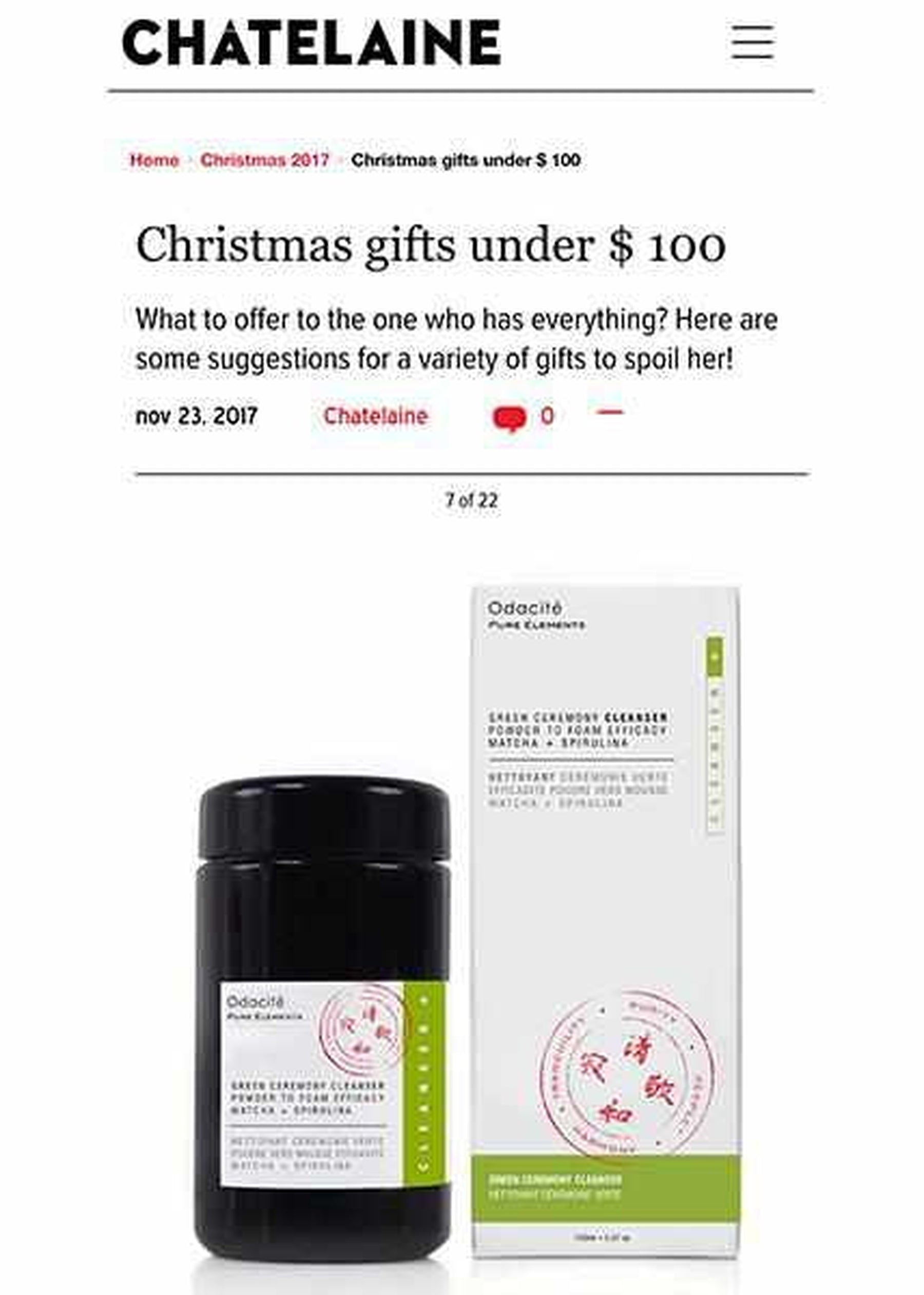 Chatelaine November 23, 2017-The Detox Market - Canada