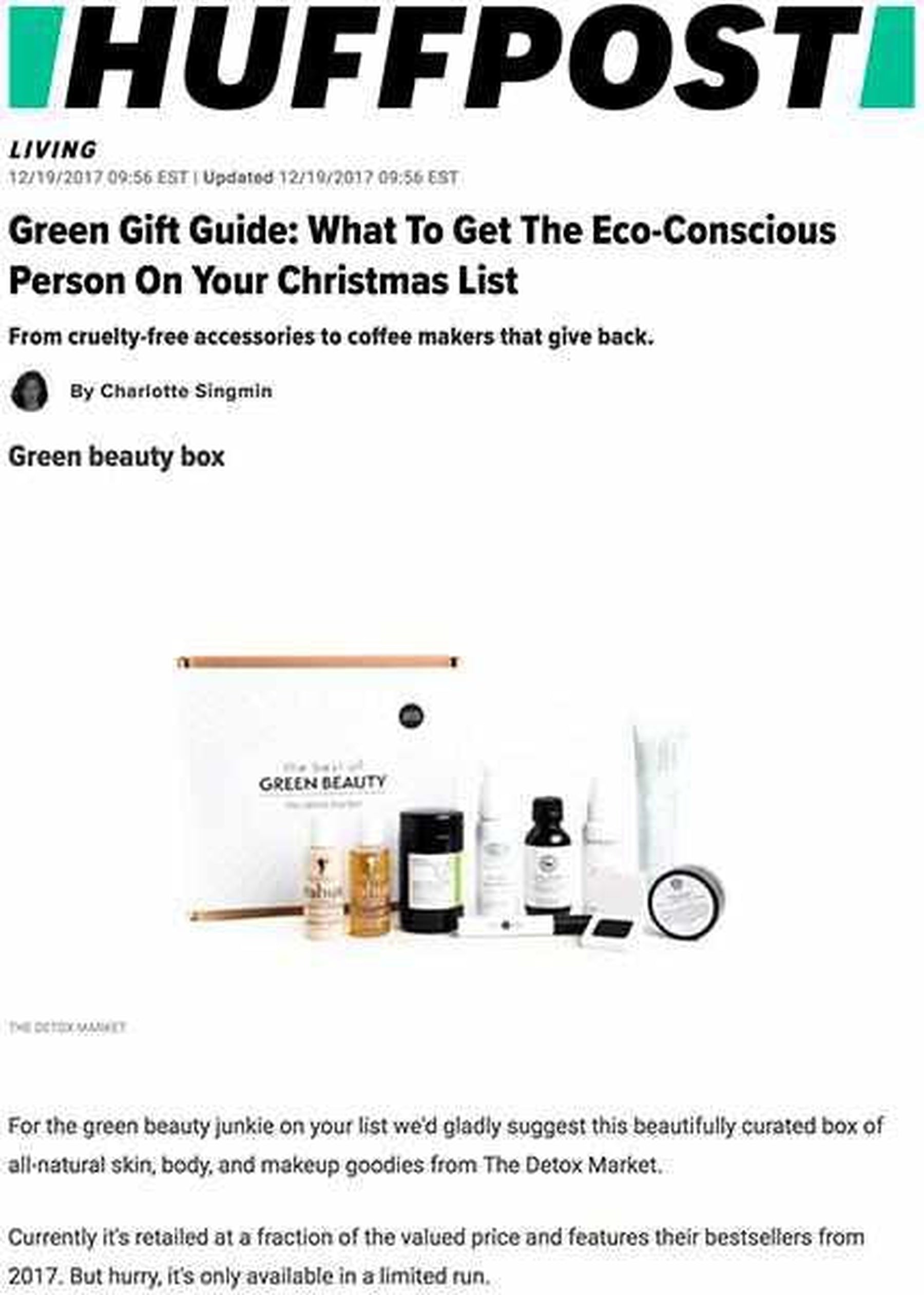 Huffpost December 19, 2017-The Detox Market - Canada