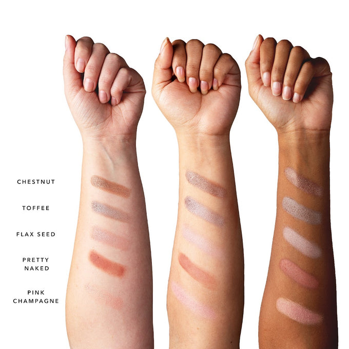100% Pure-Fruit Pigmented Pretty Naked Palette-Makeup-1CNP__Pretty_Naked_Palette_ArmSwatchTrio-The Detox Market | 