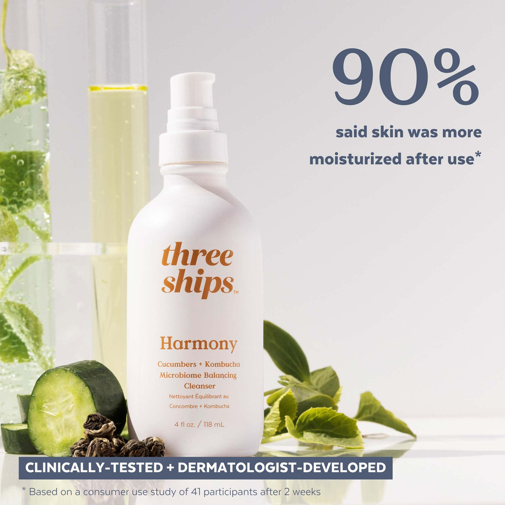 Three Ships-Harmony Cucumber + Kombucha Microbiome Balancing Cleanser-Skincare-628110639745_3-The Detox Market | 