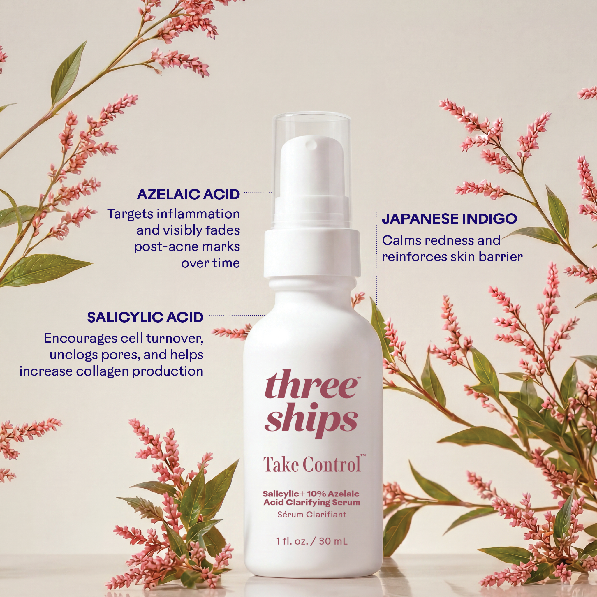 Three Ships-Take Control™ Salicylic + 10% Azelaic Acid Clarifying Serum-Skincare-990478500327_TakeControl_Salicylic_10_AzelaicAcidClarifyingSerum__6_HeroIngredient-The Detox Market | 