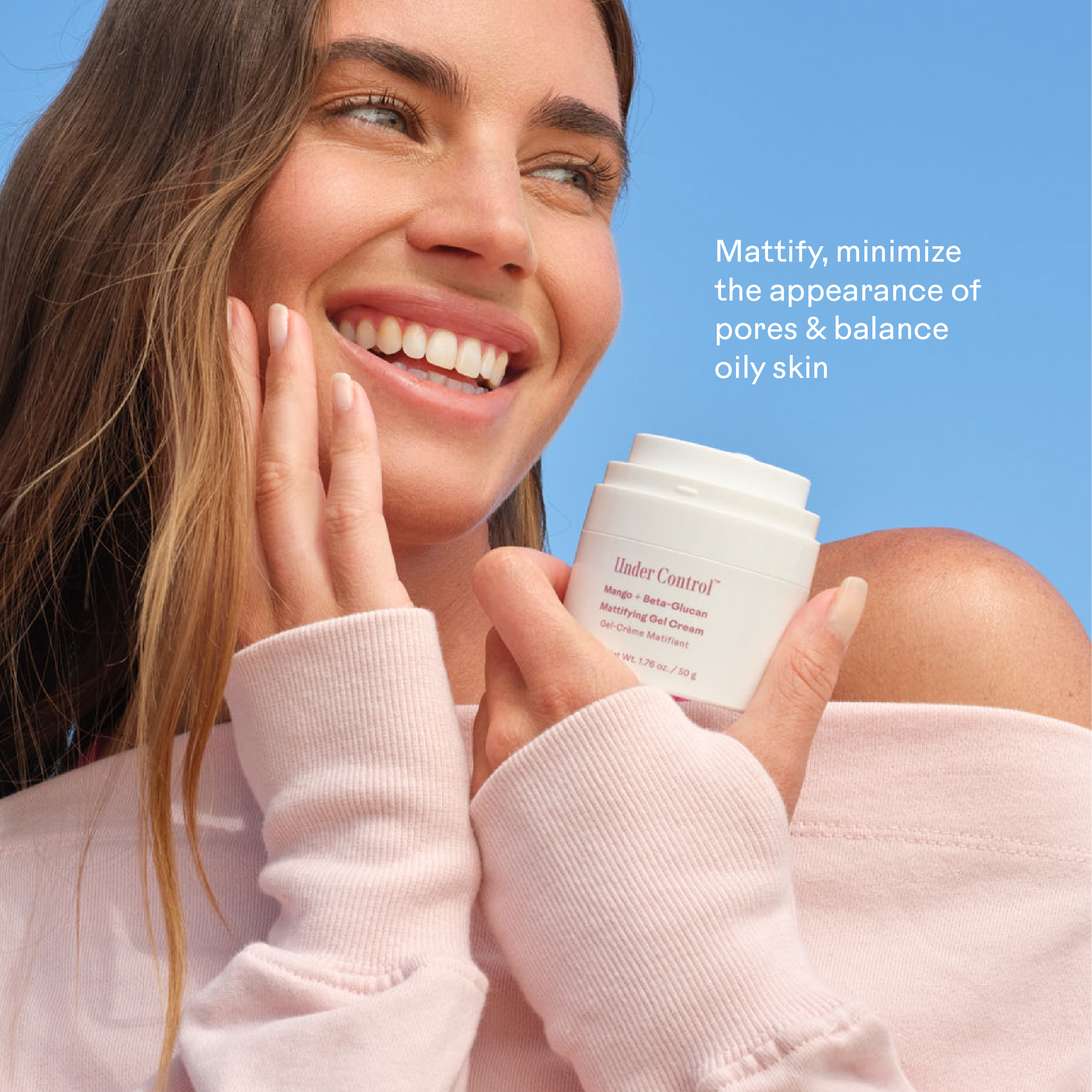 Three Ships-Under Control™ Mango + Beta-Glucan Mattifying Gel Cream-Skincare-990478500334-UnderControl_Mango_Beta-GlucanMattifyingGelCream_2_Application-The Detox Market | 