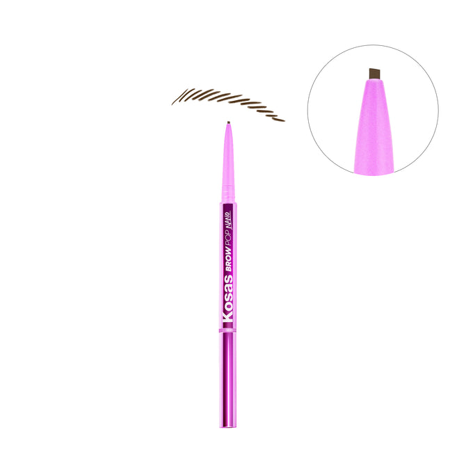 Kosas-Brow Pop Nano Ultra-Fine Detailing Pencil-Makeup-BROWPOPNANO_MEDIUMBROWN_SMUDGE_ZOOM_SMUDGE-The Detox Market | Medium Brown