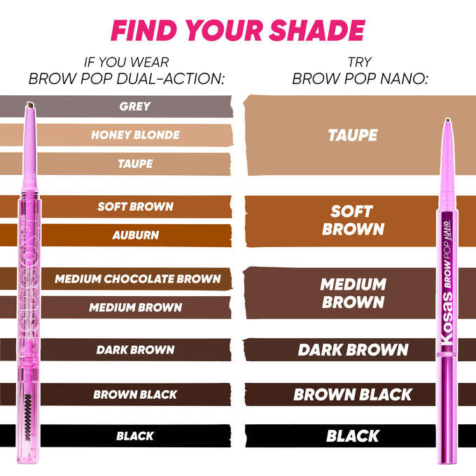 Brow Pop Nano Ultra-Fine Detailing Pencil - Makeup - Kosas - BROWPOP_Nano_PDP_NA_FindYourShade_22 - The Detox Market | Always