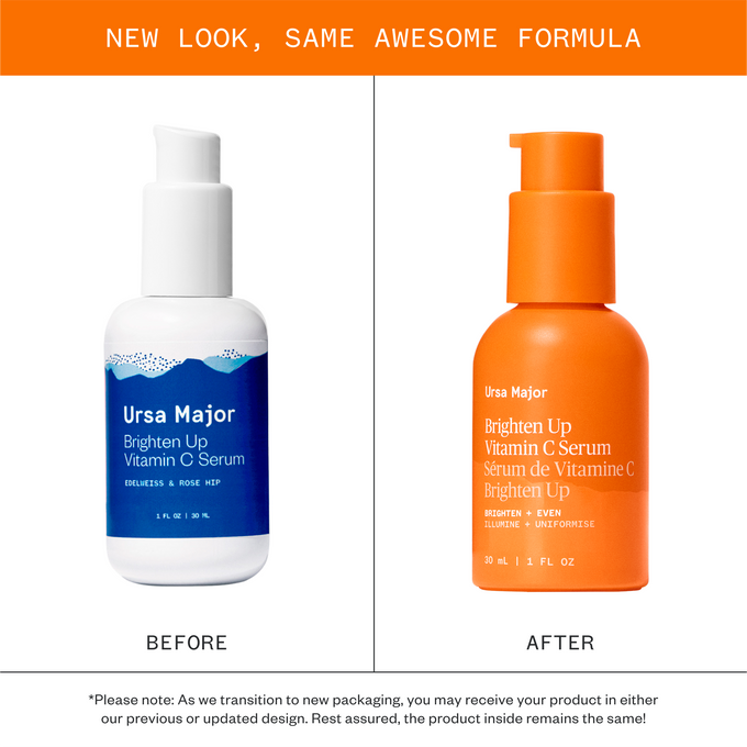 Ursa Major-Brighten Up Vitamin C Serum-Skincare-BrightenUpVitaminCSerum_Primary_BeforeAfter_PDP_Repack_Wholesale_MAY25_UrsaMajor-The Detox Market | 