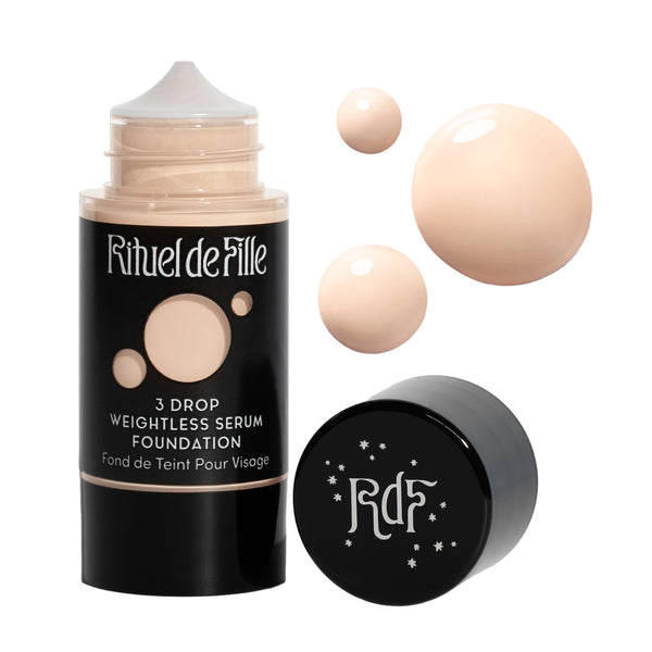 Rituel de Fille-3 Drop Weightless Serum Foundation-Makeup-DROP-110SwatchandBottleNoDropShadowSquare-The Detox Market | Potion 110 - Fair shade for neutral to soft rose undertones