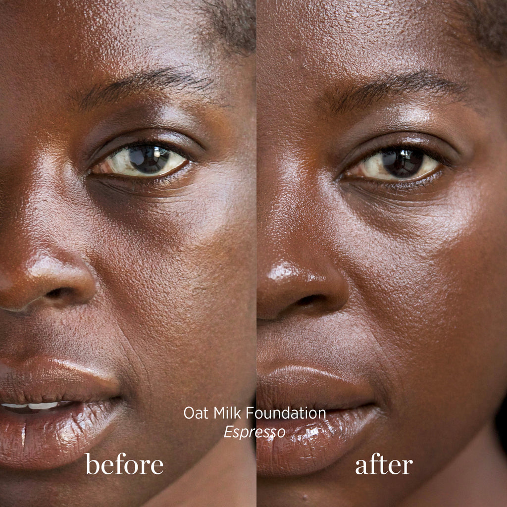 Ere Perez-Oat Milk Foundation-Makeup-ErePerez-OatMilkFoundation-Expresso-BEFORE-AFTER-SQ-2000-The Detox Market |  Espresso - dark truffle