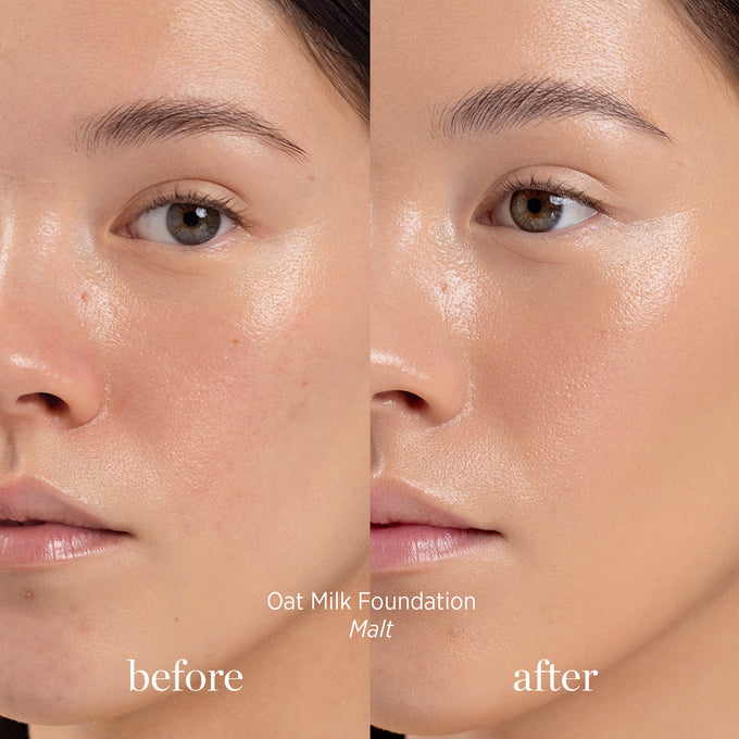 Ere Perez-Oat Milk Foundation-Makeup-ErePerez-OatMilkFoundation-Malt-BEFORE-AFTER-SQ-2000-The Detox Market | 
