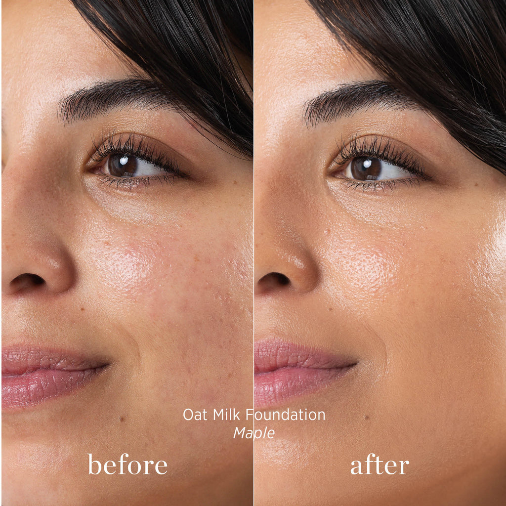 Ere Perez-Oat Milk Foundation-Makeup-ErePerez-OatMilkFoundation-Maple-BEFORE-AFTER-SQ-2000-The Detox Market | 