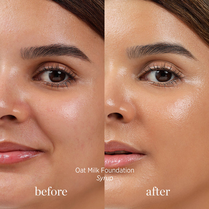 Ere Perez-Oat Milk Foundation-Makeup-ErePerez-OatMilkFoundation-Syrup-BEFORE-AFTER-SQ-20002-The Detox Market | 