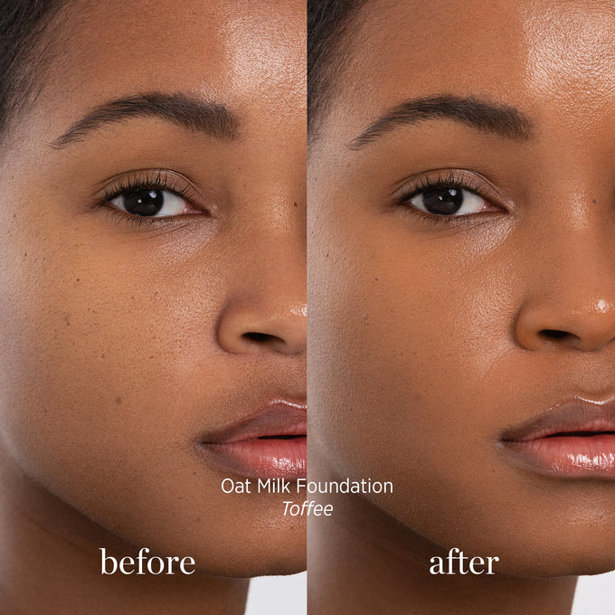 Ere Perez-Oat Milk Foundation-Makeup-ErePerez-OatMilkFoundation-Toffee-BEFORE-AFTER-SQ-2000_77209c38-bb87-43b8-8306-09418590904a-The Detox Market | 