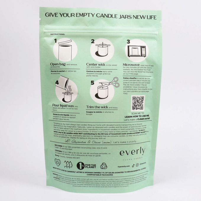 Everly-Nada Candle Refill - Unscented-Home-Everly_CandleRefills_Nada_Back-The Detox Market | 