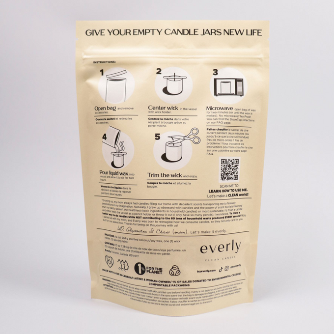 Everly-Tierra Candle Refill - Jasmine + Tonka-Home-Everly_CandleRefills_Tierra_Back-The Detox Market | 