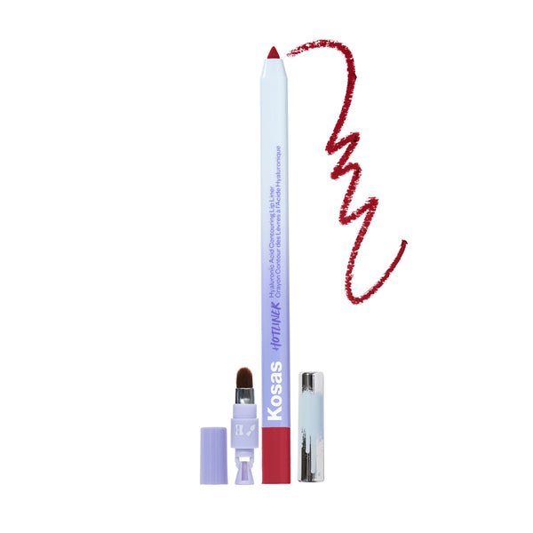 Kosas-Hotliner Hyaluronic Acid Contouring Lip Liner-Makeup-HOTLINER_EXTRA_SMUDGE-The Detox Market | Extra - Vibrant Cherry Red