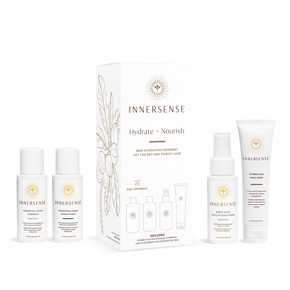 Innersense-Hydrate + Nourish Set-Hair-Holiday-Kits-2023-Mockups-Hydrate-Nourish-Silo-With-Products-Web-The Detox Market | 