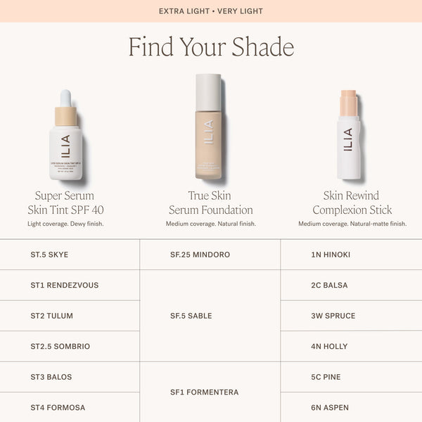 ILIA-Skin Rewind Complexion Stick-Makeup-ILIA_ComplexionStick_ShadeConversionChart_2000x2000_1-The Detox Market | Always