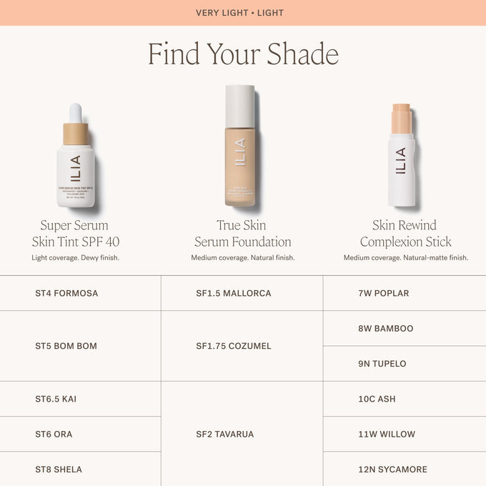 ILIA-Skin Rewind Complexion Stick-Makeup-ILIA_ComplexionStick_ShadeConversionChart_2000x2000_2-The Detox Market | Always