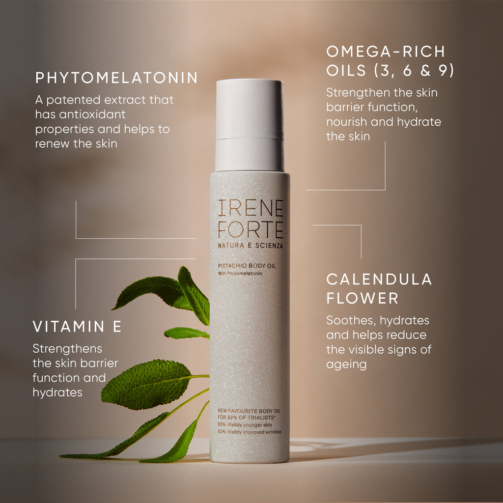 Irene Forte-Pistachio Body Oil With Phytomelatonin-Body-IreneForteSkincarePistachioBodyOil2-The Detox Market | 
