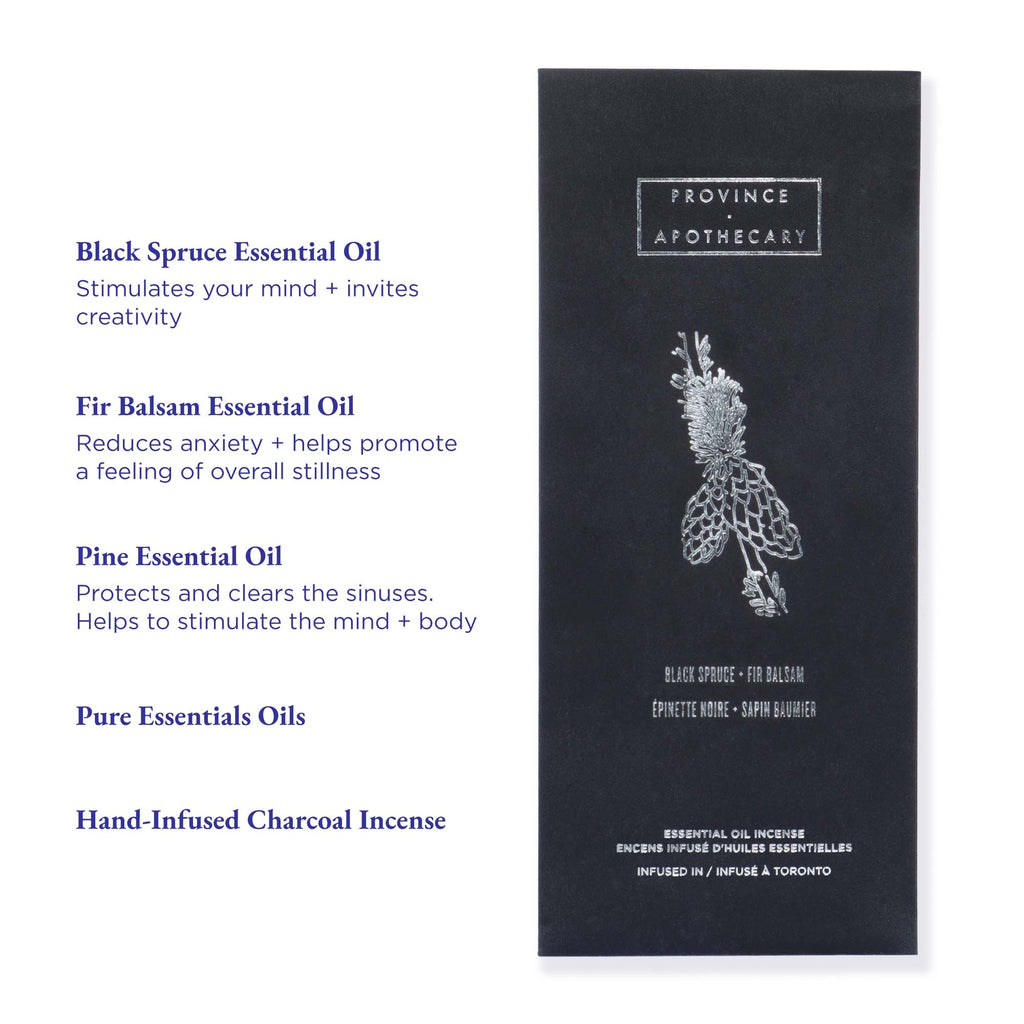 Province Apothecary-Black Spruce + Fir Balsam Essential Oil Incense-Home-PA_Infographic_Ingredient-Features_Incense-Black-Spruce_V3_e83d88f9-a000-43d6-a768-5bc2d0856a87-The Detox Market | 