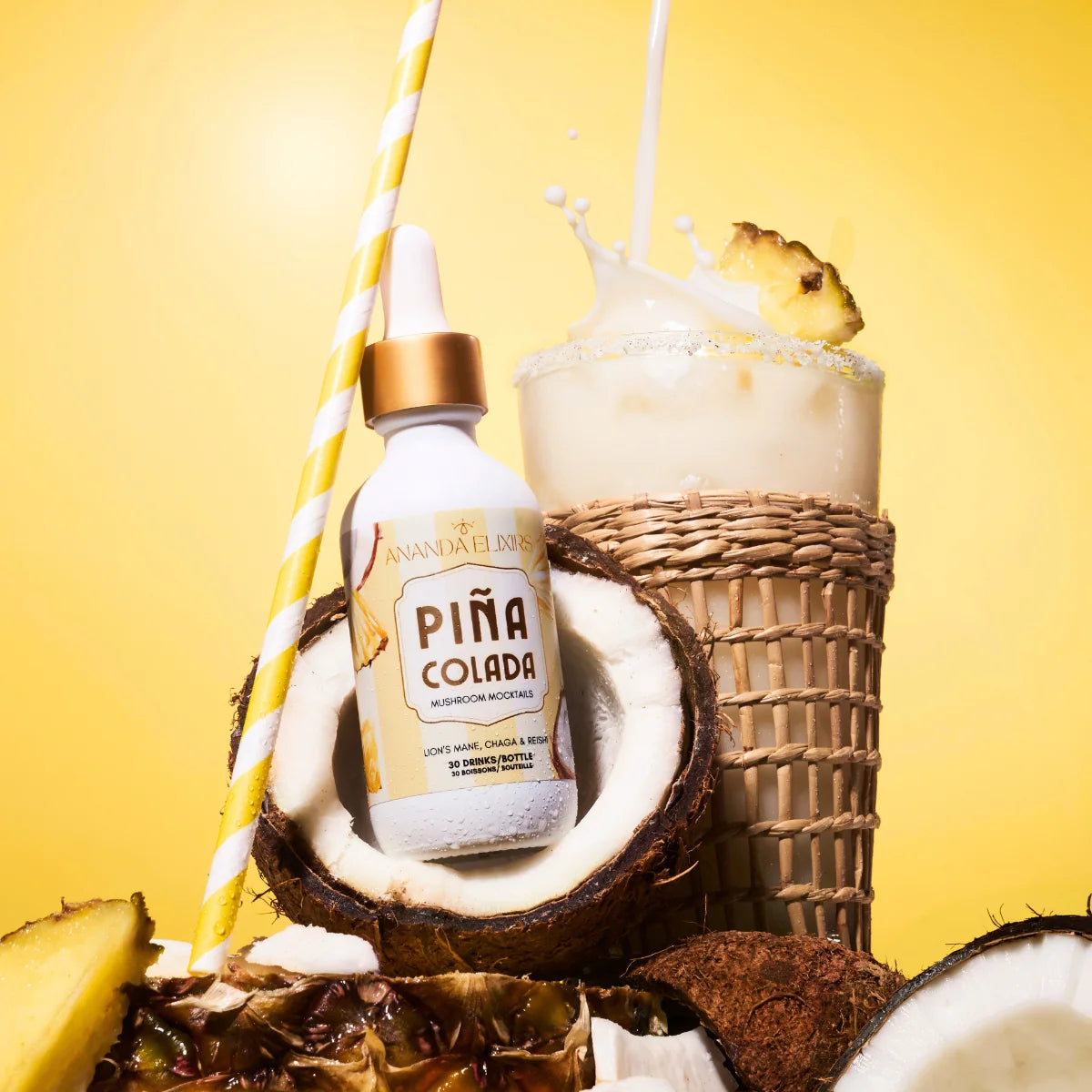 Ananda Elixirs-Mushroom Mocktails-Wellness-PinaColada1-The Detox Market | Pina Colada