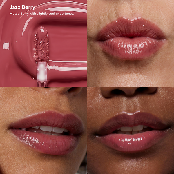 Odacite-Spf 40 Nourishing Lip Serum-Makeup-SPF40NourishingLipSerum_JazzBerry_ModelCollage-The Detox Market | Jazz Berry - Muted berry with slightly cool undertones