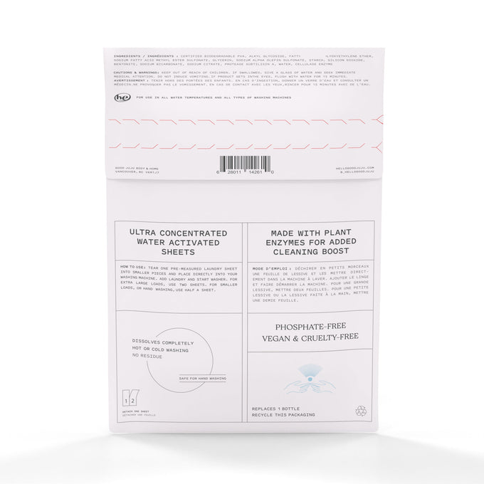 Good Juju-Good Juju Laundry Detergent Strips-Home-UnscentedBACK-The Detox Market | 