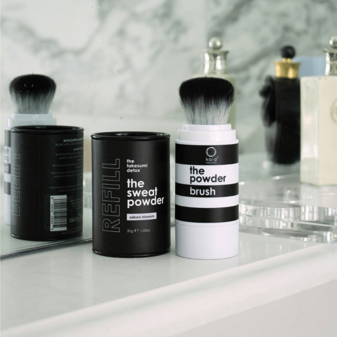 Kaia Naturals-The Takesumi Detox The Sweat Powder Brush + Refill Set - Crisp Linen-Body-thesweatpowder1_ec9809bb-2dd6-4abf-85f5-1a150a8342f0-The Detox Market | 