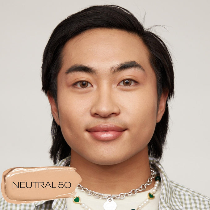 Blurring Ceramide Cream Foundation - Makeup - MOB Beauty - 03_PDP_MOBBEAUTY_BCCF_NEUTRAL50_LIFESTYLE - The Detox Market | NEUTRAL 50 medium with neutral undertones