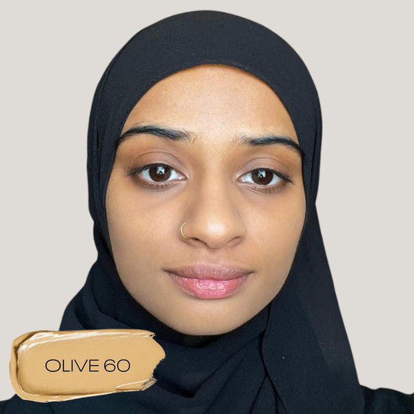 Blurring Ceramide Cream Foundation - Makeup - MOB Beauty - 03_PDP_MOBBEAUTY_BCCF_OLIVE60_LIFESTYLE - The Detox Market | OLIVE 60 medium to tan with olive undertones