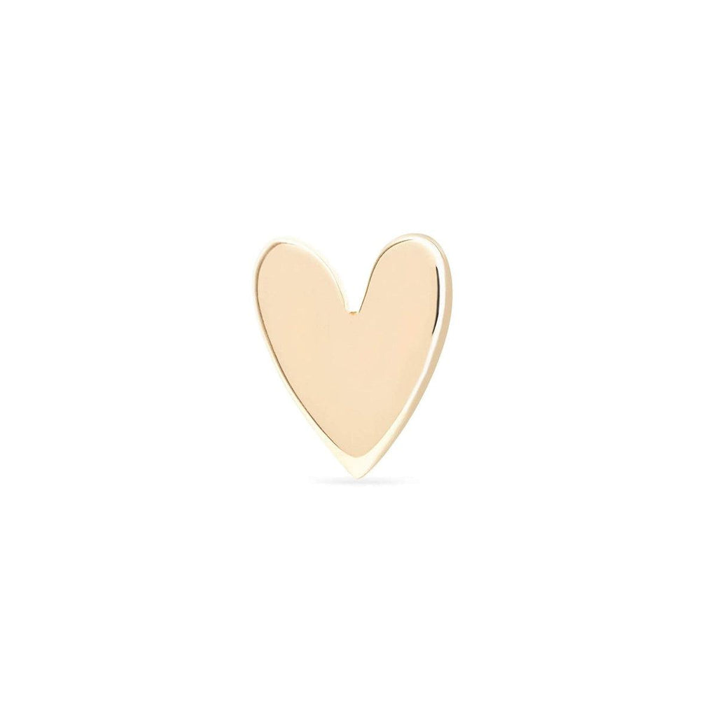 bluboho-Everyday Larger Lovely Heart Earring - 14k Yellow Gold-Single Earring