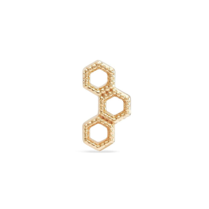 bluboho-Honeycomb Earring - 14k Yellow Gold-Single Earring