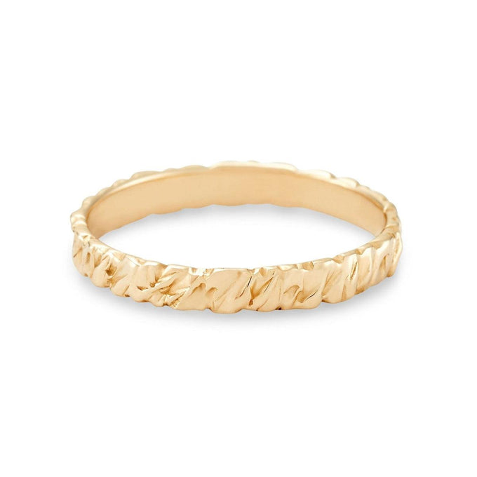 bluboho-Tree Bark Stability Ring - 14k Yellow Gold-