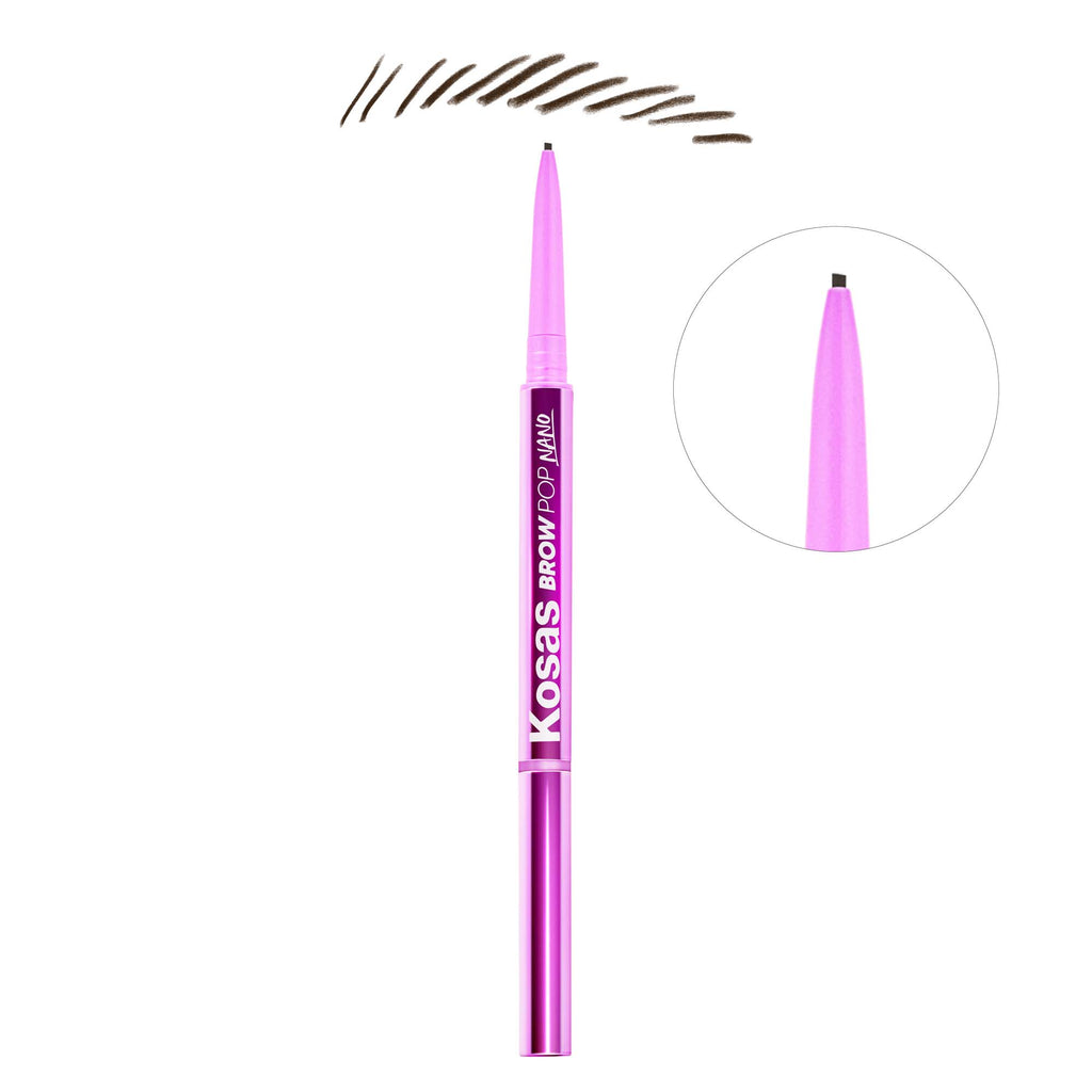 Brow Pop Nano Ultra-Fine Detailing Pencil - Makeup - Kosas - BrownBlackVessel2 - The Detox Market | Brown Black
