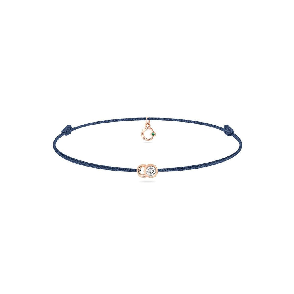 Courbet-COURBET LET'S COMMIT blue Courbet cord bracelet in rose gold-