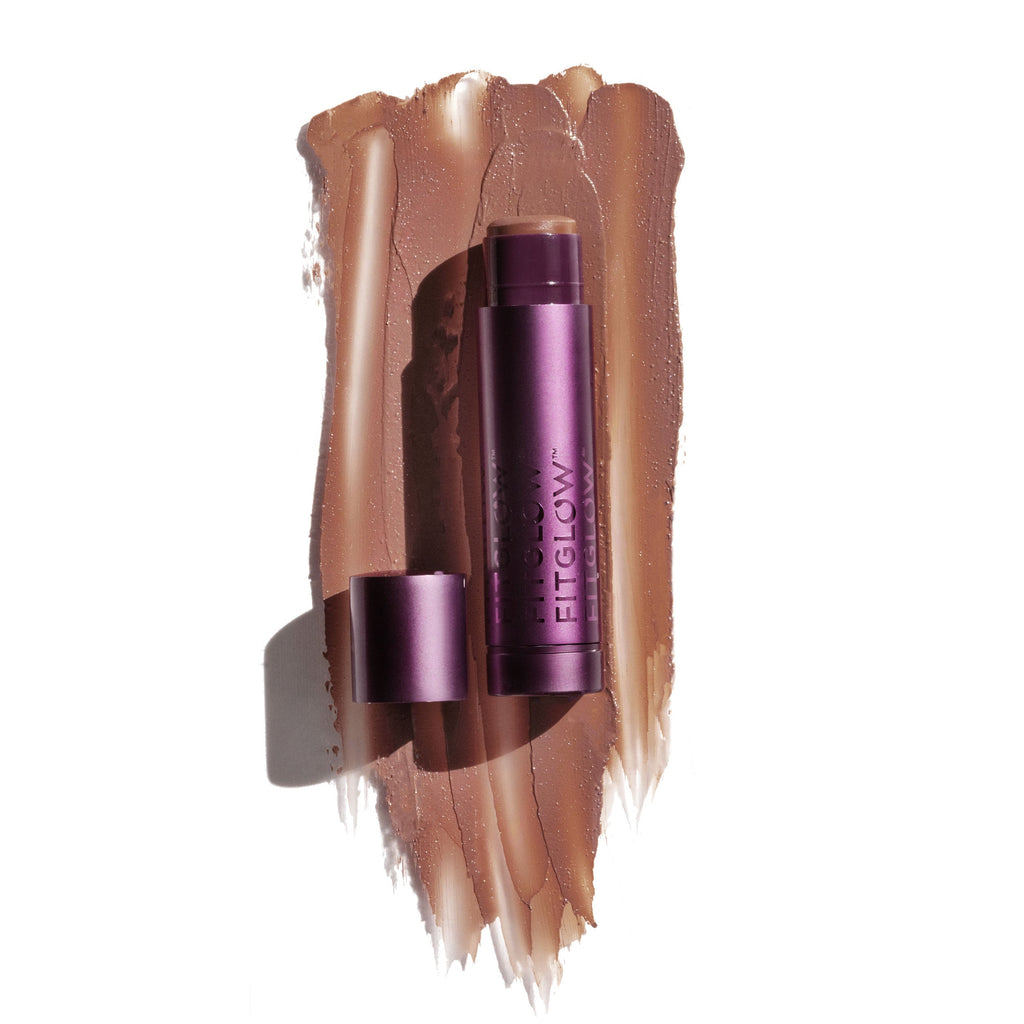 Fitglow Beauty-Cloud Collagen Lipstick + Cheek Matte Balm-Makeup-CloudCollagenLipstickBalm_buff_swatch_B2B-The Detox Market | Buff - soft matte earthy beige nude