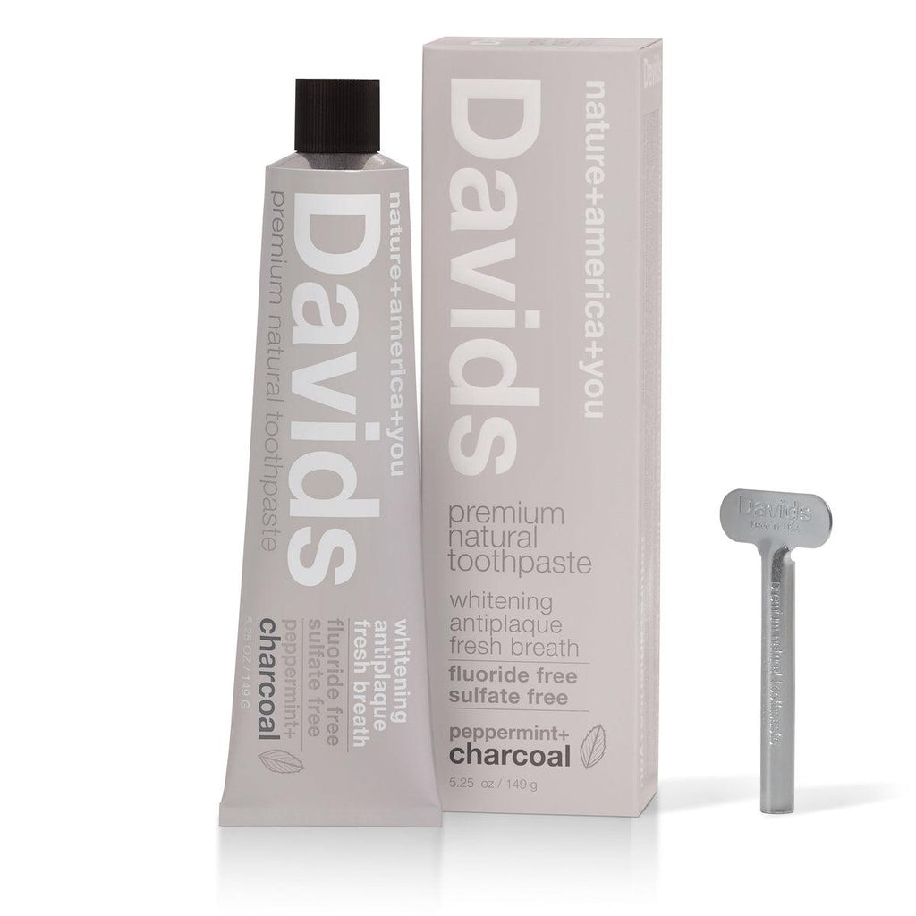 Davids-Peppermint+Charcoal Premium Natural Toothpaste-Full Size-