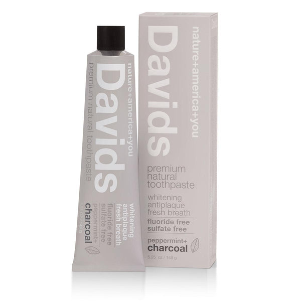Davids-Peppermint+Charcoal Premium Natural Toothpaste-Full Size-