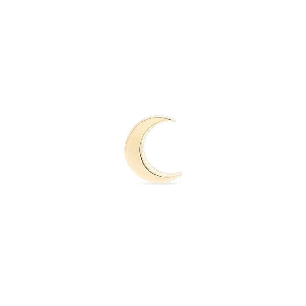 bluboho-Everyday Little Crescent Moon Earring - 14k Yellow Gold-Single Earring