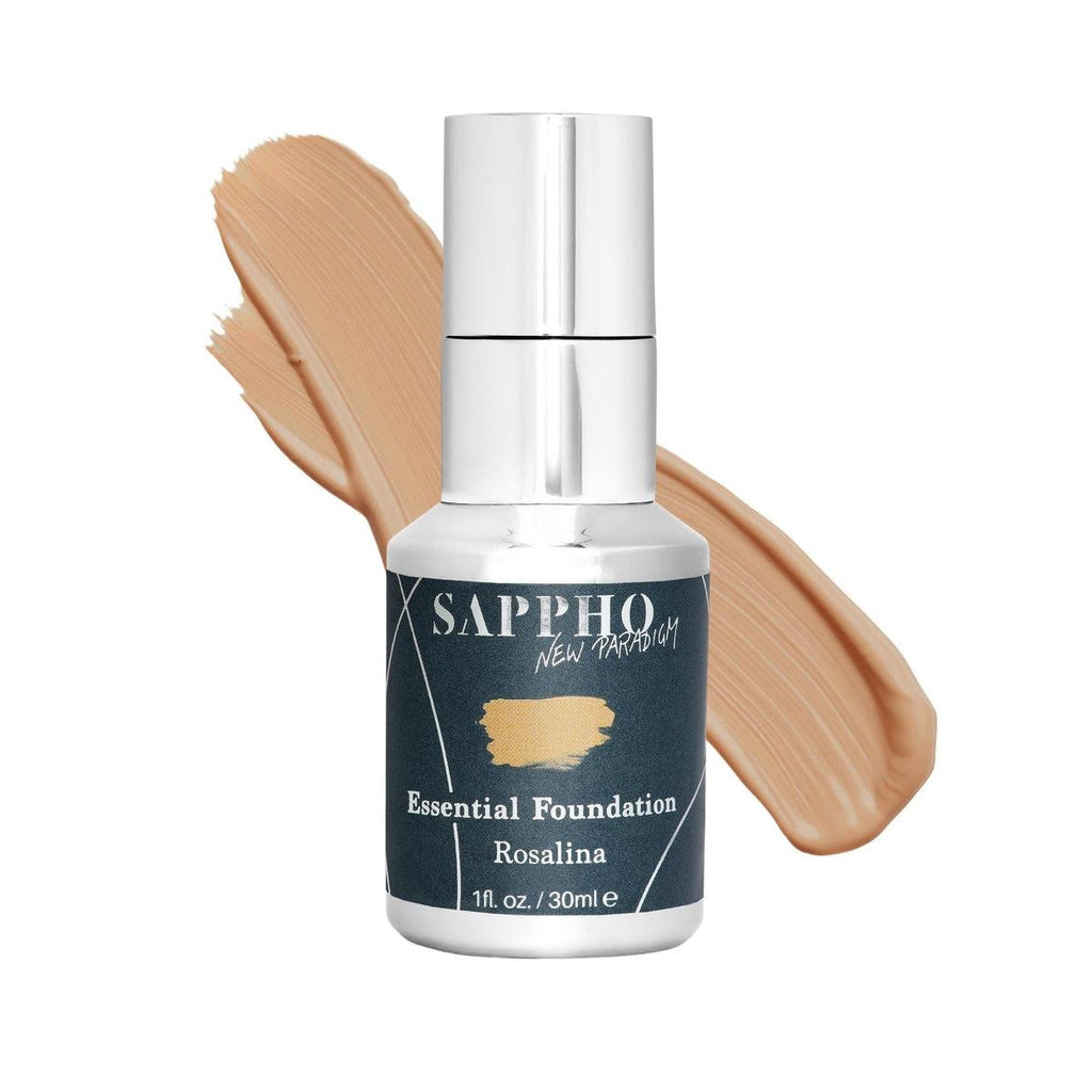 Sappho New Paradigm-Essential Foundation-Makeup-Essential_Rosalina_Bottle_With_Swatch_White_Background-The Detox Market | Rosalina