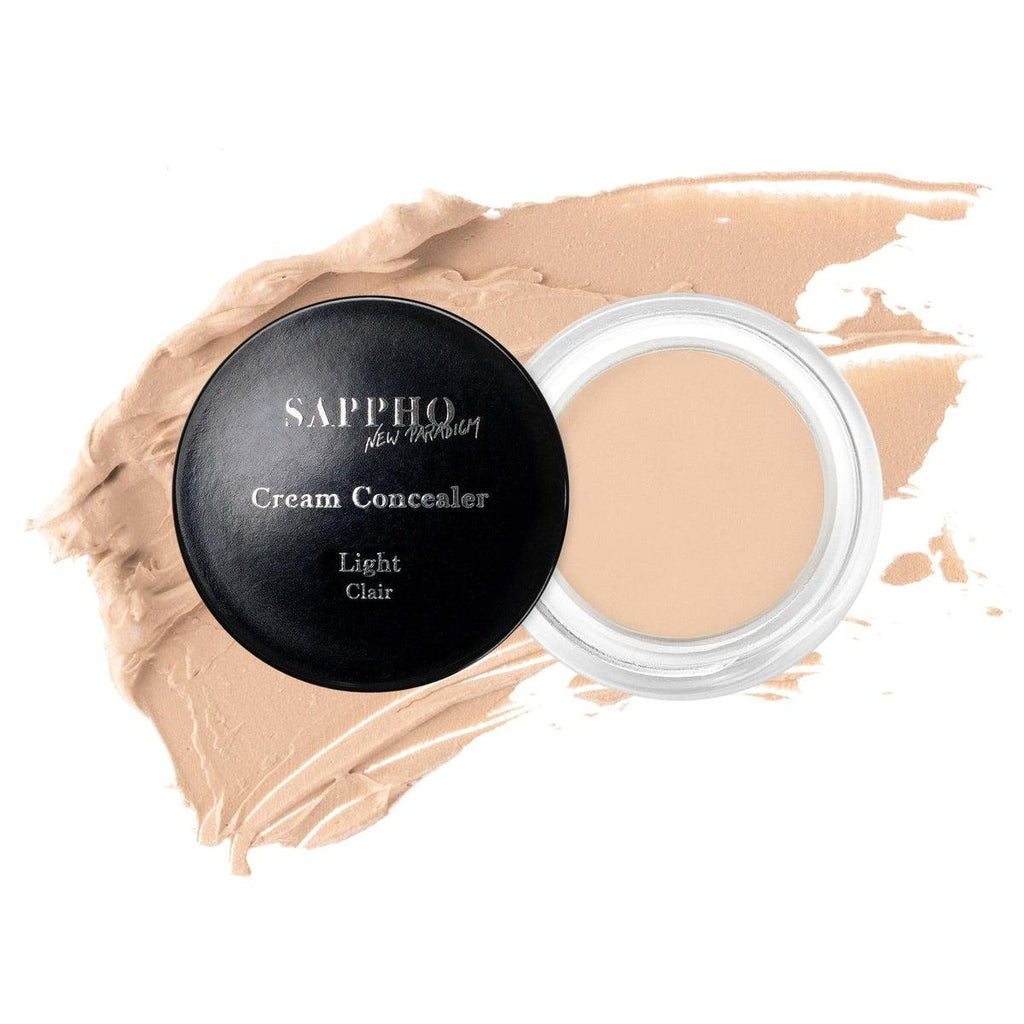 New Paradigm Concealer - Makeup - Sappho New Paradigm - Full_coverage_natural_concealer_for_Light_skin_tone_open_jar_with_swatch_white_background - The Detox Market | Light