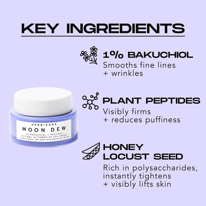 Herbivore-Moon Dew 1% Bakuchiol + Peptides Retinol Alternative Eye Cream-
